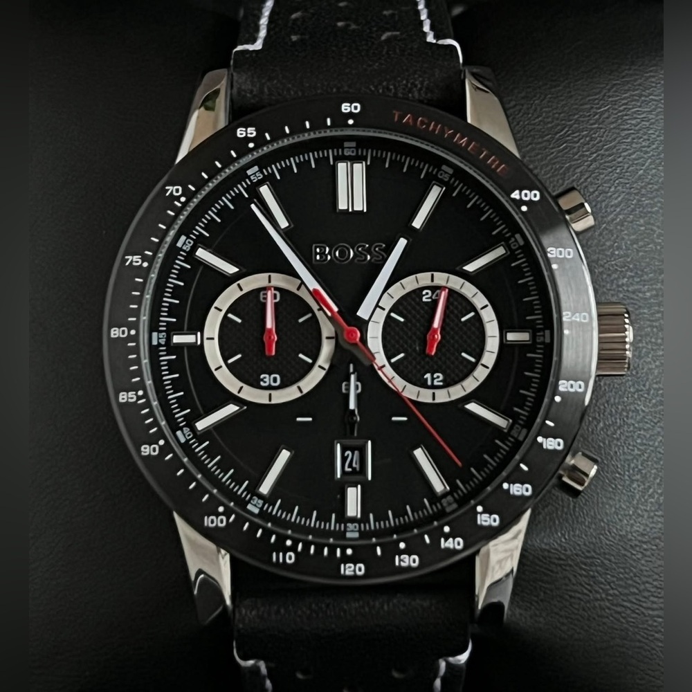 HB1513920 - Hugo Boss Men’s Allure Chronograph Leather Strap Watch